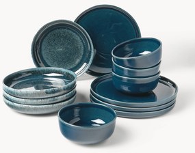 Conjunto de loiça artesanal com vidrado reativo Ethel, 4 pessoas (12 uni.)