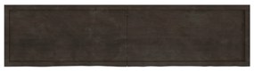 Tampo de mesa 200x50x(2-4) cm carvalho tratado castanho-escuro