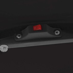 Guarda-sol quadrado com luzes LED 295x245 cm, preto