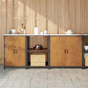 vidaXL Conjunto de Armazenamento para Cozinha 3 pcs Ferro Enferrujado