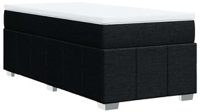 Cama com molas/colchão 100x200 cm tecido preto