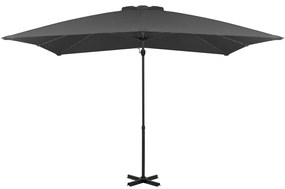 Guarda-sol cantilever com poste alumínio 250x250 cm antracite