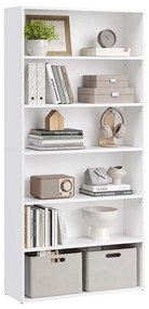 Estante com 6 compartimentos abertos 24 x 80 x 160,7 cm em branco