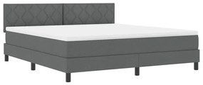 Cama Box Spring com Colchão Cinza Escuro 180x200 cm Tecido