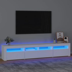 Móvel de TV com luzes LED 240x35x40 cm branco