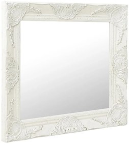 Espelho de parede estilo barroco 60x60 cm branco