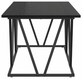 Mesa de Centro vidaXL Preta em Carvalho 100x50x40 cm em Madeira e Meta