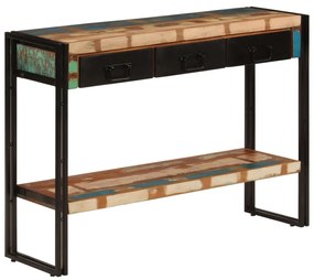 Mesa consola 110x30x76 cm madeira recuperada maciça