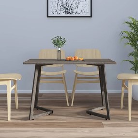 286092 vidaXL Mesa de jantar 120x60x74 cm MDF e ferro cinzento