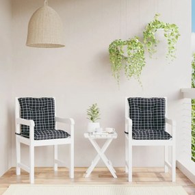 vidaXL Almofadões cadeira encosto baixo 2 pcs tecido xadrez preto