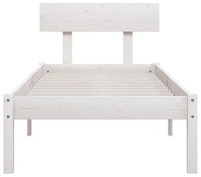 Estrutura cama pequena solteiro UK 75x190cm pinho maciço branco