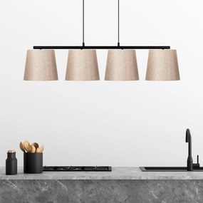 Candeeiro de Teto Varlik – Preto e Bege – 148 x 25 cm