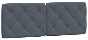 Estrutura de cama c/ luzes LED 140x200cm veludo cinzento-escuro