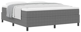 Cama Box com Colchão - Cinza Claro, Super King, Tecido de Cotele
