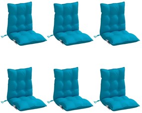 Almofadões cadeira encosto baixo 6 pcs tecido oxford azul-claro