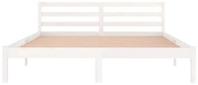 Estrutura de cama 160x200 cm pinho maciço branco