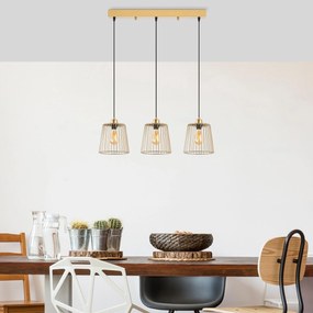 Candeeiro Chandelier Pirlo – Dourado Brilhante – 68 x 16 x 114 cm
