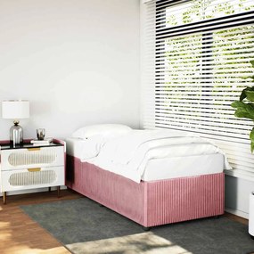 Estrutura de cama 90x190 cm veludo rosa