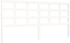 Estrutura de cama com cabeceira 200x200cm madeira maciça branco