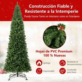 Árvore de Natal Artificial 360 x 130 cm Dobrável Pré-iluminada Interior Verde