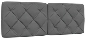 Cama com colchão 140x190 cm tecido cinzento-escuro