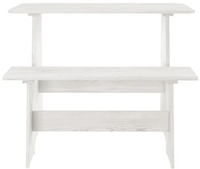 3 pcs conjunto de jantar REINE madeira pinho maciça branco