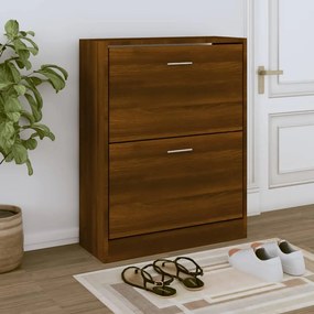 vidaXL Sapateira 63x24x81 cm derivados de madeira carvalho castanho