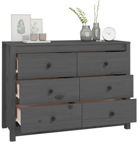 Armário de apoio 100x40x72 cm pinho maciço cinza