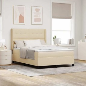 Cama Box Spring com Colchão Creme 140x200 cm Tecido