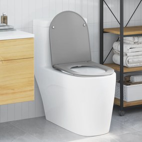 Assento de Casa de Banho com Fecho Suave Duroplast Cinzento vidaXL