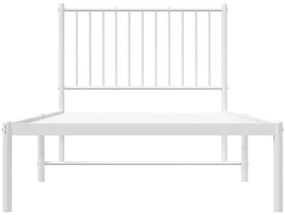 Estrutura de cama com cabeceira 90x190 cm metal branco