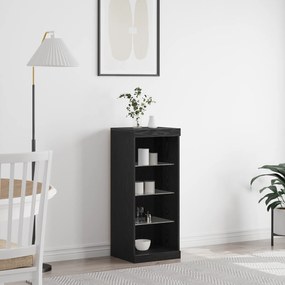 vidaXL Buffet com Luzes LED Carvalho Preto 41x37x100 cm