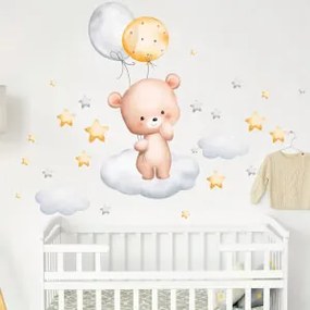 Autocolante de parede - Ursinho com balões