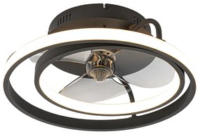 Ventilador de teto preto com LED e comando remoto - Kees Design