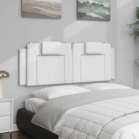 Almofadão de cabeceira 120 cm couro artificial branco