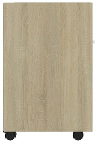 Móvel de apoio com rodas 33x38x60 cm contraplacado carv. sonoma