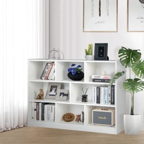 Estante aberta de 3 camadas, 8 cubos, prateleira de armazenamento, expositor 122 x 32 x 93 cm branco