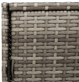 Armário de arrumação p/ jardim 83x45x76 cm vime PE cinzento