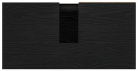 Armário de pia de banheiro vidaXL Preto Carvalho 65x33x60 cm Madeira e
