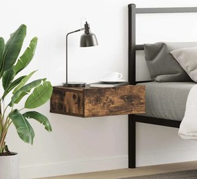 Mesa cabeceira suspensa 40x30x15cm derivados madeira cor fumado