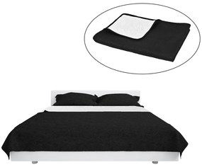 Colcha de dupla face acolchoada 220x240 cm preto e branco