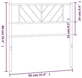Cabeceira de cama 90 cm metal preto