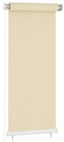 vidaXL Estore de rolo para exterior PEAD 60x140 cm cor creme