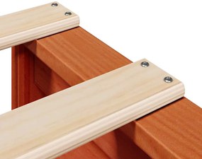 Cama com estante sem colchão 90x200cm pinho maciço castanho-mel