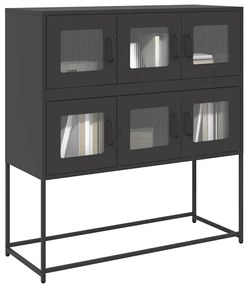 Aparador 100,5x39x107 cm aço laminado a frio preto