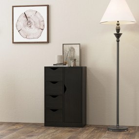 Móvel de arrumação 54 x 29 x 83 cm tipo aparador com 1 armário e 4 gavetas, em madeira, para sala de estar, cozinha, hall de entrada, sala de jantar,
