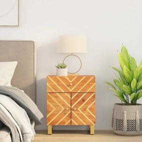 vidaXL Mesa de cabeceira 50x33x60 cm mangueira maciça castanho e preto