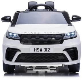 Range Rover Velar Carro elétrico infantil 12v, módulo de música, assento de couro, pneus de borracha EVA Branco