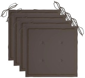 Cadeiras de jantar p/ jardim 3 pcs c/ almofadões acácia maciça