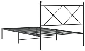 Estrutura de cama com cabeceira 100x200 cm metal preto